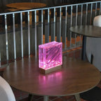 Eco-friendly Flow Bloc Lamp - premium upcycled glass construction for conscious living
