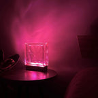 Wireless Wave glass block lamp lifestyle shot displaying versatile cordless placement