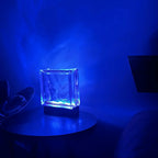 Wave glass block lamp creating cozy atmosphere with sustainable LED technology