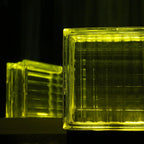 Weave glass block lamp accent lighting - handcrafted sustainable design with warm LED glow