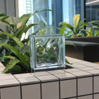 Wave Bloc Lamp detail view of eco-friendly glass construction and rechargeable LED system