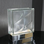 Wireless Bolt Bloc Lamp showing textured glass pattern and rechargeable LED capability