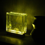 Handcrafted Wave pattern glass block lamp - sustainable New Zealand made lighting with plug-in power