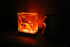 Handcrafted Bolt pattern glass block lamp - sustainable New Zealand made lighting