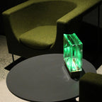 Eco-friendly Bolt pattern glass block lamp - wireless rechargeable sustainable lighting solution
