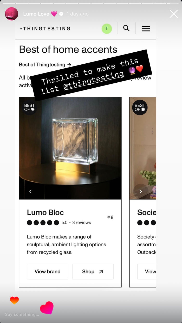 LUMO LOVE customer photo