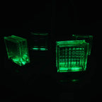 Wireless Weave Bloc Lamp showing distinctive crosshatch pattern and rechargeable capability