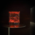 Bolt Bloc Lamp lifestyle shot showing the dramatic lightning-bolt glass pattern