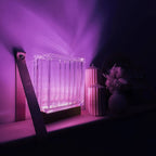 Handcrafted Weave pattern glass block lamp - sustainable rechargeable lighting solution